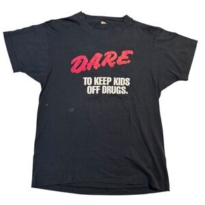 Vintage 80s DARE Drug-Resistance T-Shirt Large Single-Stitch Anti-Drug Tee